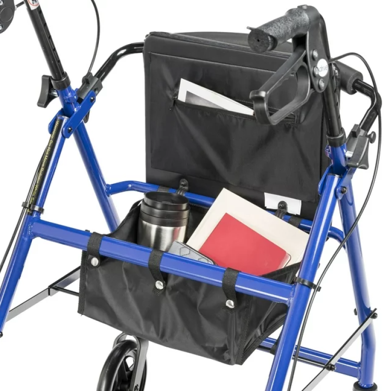 Rollator With Fold Up And Removable Back Support And Padded Seat