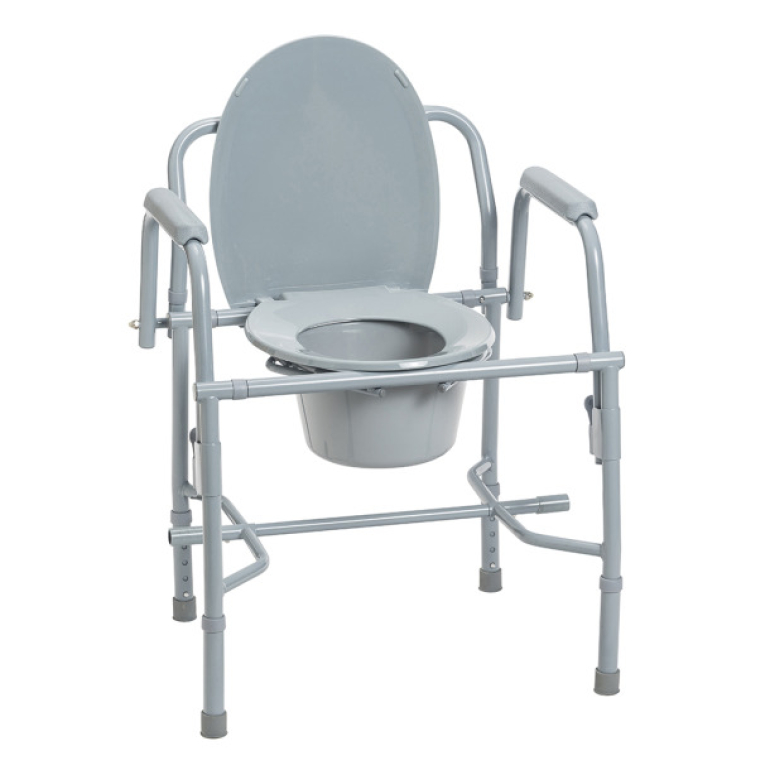 Drive Deluxe Steel Drop Arm Commode