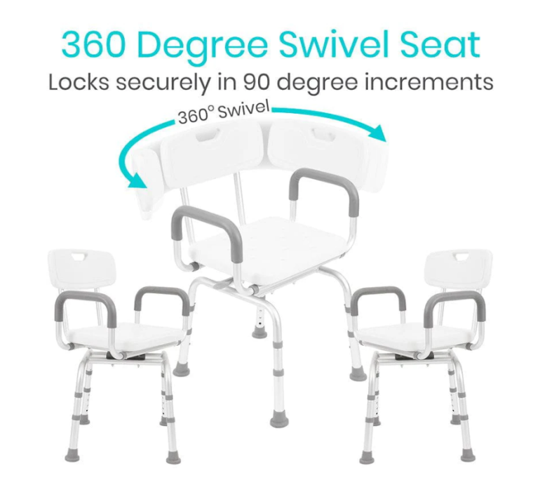 Vive Swivel Shower Chair Swivel Shower Chair with Arms and Back