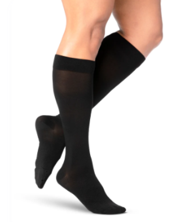 Women's Essential Opaque Calf Plus with Grip-Top Compression Stockings