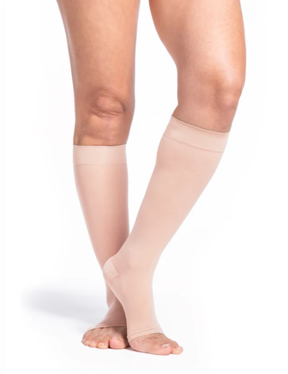 Women's Style Sheer Calf Open-Toe 15-20mmHg Compression Stockings