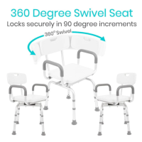 Vive Swivel Shower Chair Swivel Shower Chair with Arms and Back thumbnail