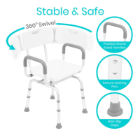 Vive Swivel Shower Chair Swivel Shower Chair with Arms and Back thumbnail