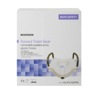 McKesson Raised Toilet Seat - Elevated Seat with Removable Arms thumbnail