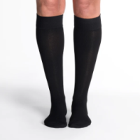 Women's Essential Cotton Calf with Grip-Top Compression Stockings Black thumbnail