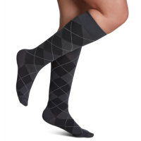 Women's Style Microfiber Patterns Calf Stockings Graphite Argyle thumbnail