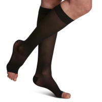 Women's Style Sheer Calf Open-Toe 15-20mmHg Compression Stockings thumbnail