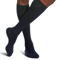 Men's All-Season Merino Wool Calf Compression Stockings Navy thumbnail