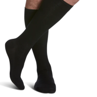 Men's All-Season Merino Wool Calf Compression Stockings Black thumbnail