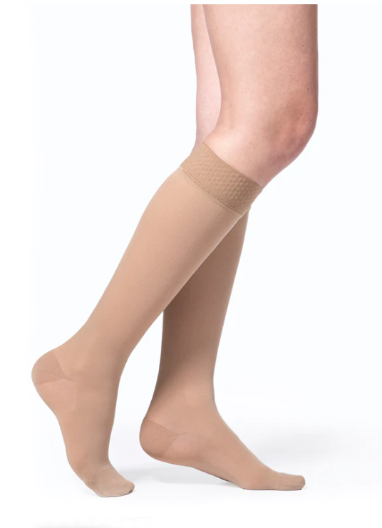 Women's Essential Opaque Calf Grip-Top Compression Stockings