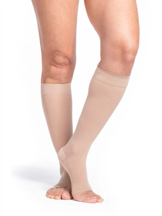 Women's Style Sheer Calf Open-Toe 15-20mmHg Compression Stockings