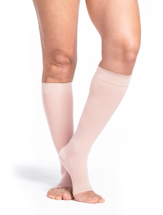 Women's Style Sheer Calf Open-Toe 15-20mmHg Compression Stockings